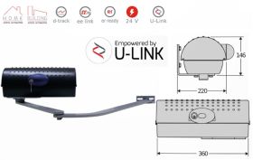 Kit automatizare porti batante max.2x2.5m, brat articulat, 24V, BFT IGEA BT