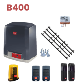 Kit automatizare poarta culisanta max.400kg, BFT Deimos ULTRA BT KIT B400 + 4 cremaliere teflonate + Releu Wi-Fi